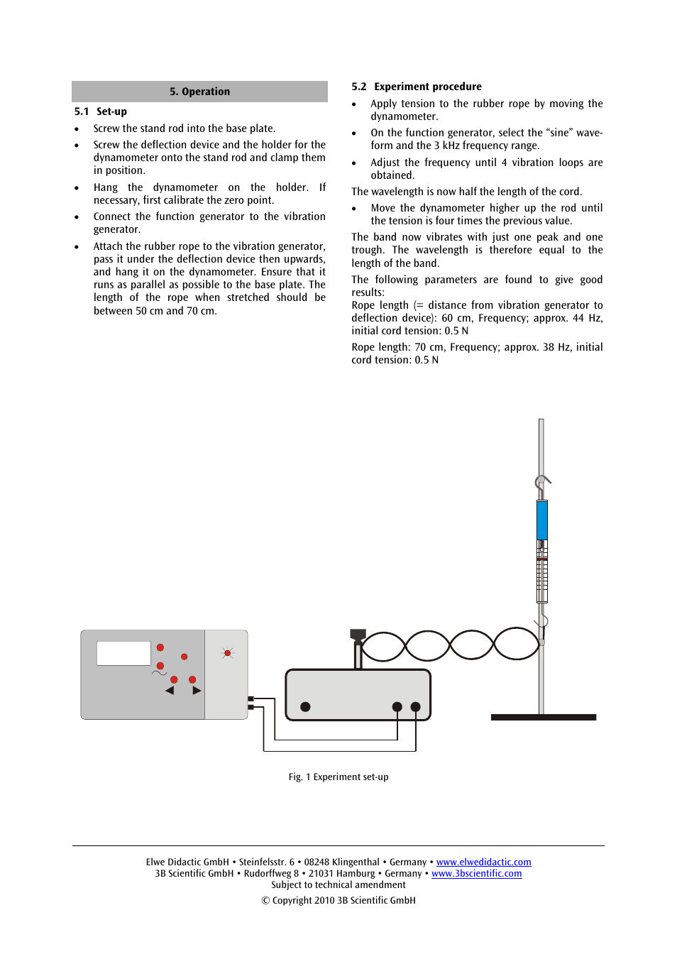 44 hz | 3B Scientific Accessories for Rope Waves User Manual | Page 2 / 2