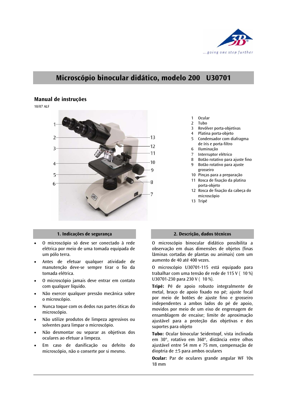 3b scientific, Physics | 3B Scientific Binocular Course Microscope Model 200 (115 V, 50__60 Hz) User Manual | Page 11 / 12