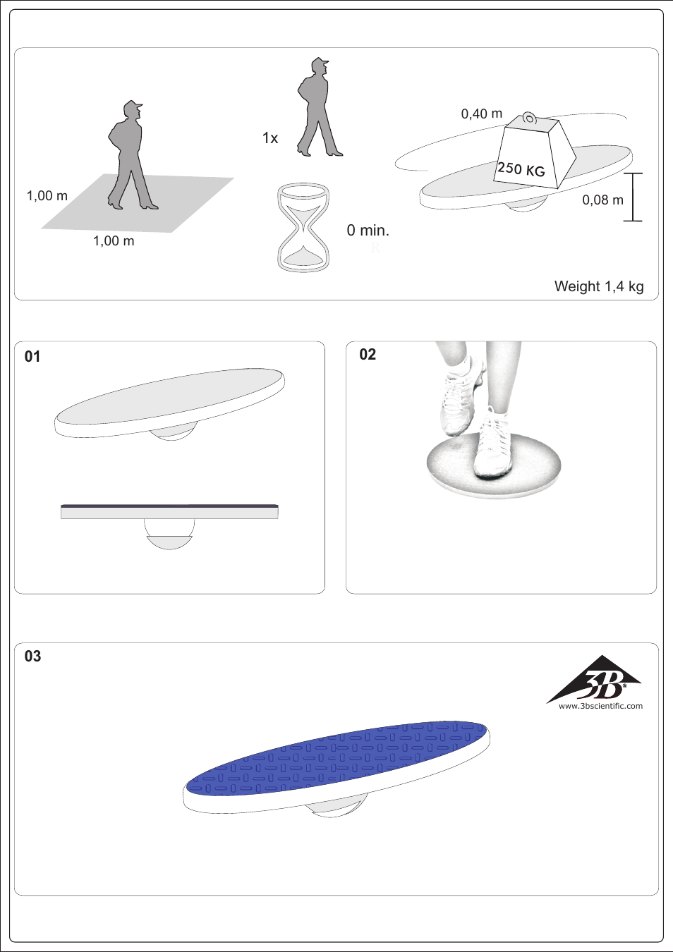 3B Scientific Circular Wobble Board 0 - 16o User Manual | Page 2 / 2