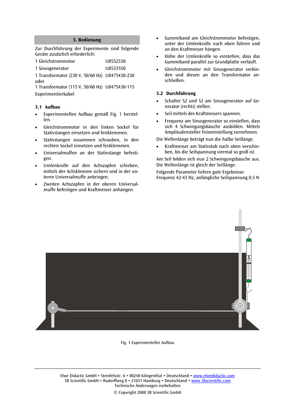 3B Scientific Band Wave Device User Manual | Page 2 / 12