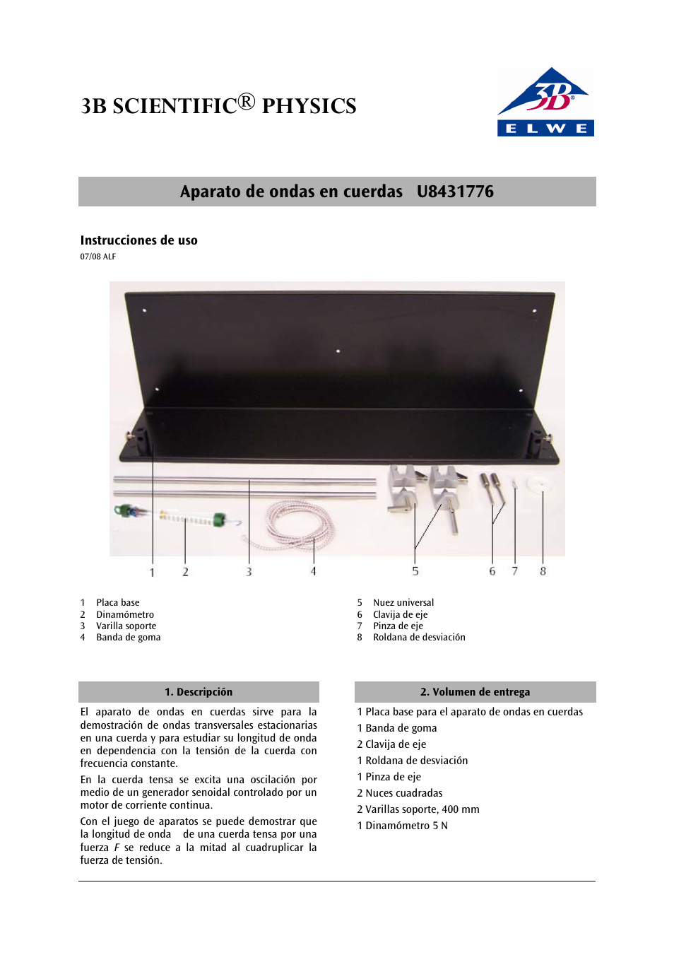 3b scientific® physics | 3B Scientific Band Wave Device User Manual | Page 9 / 12
