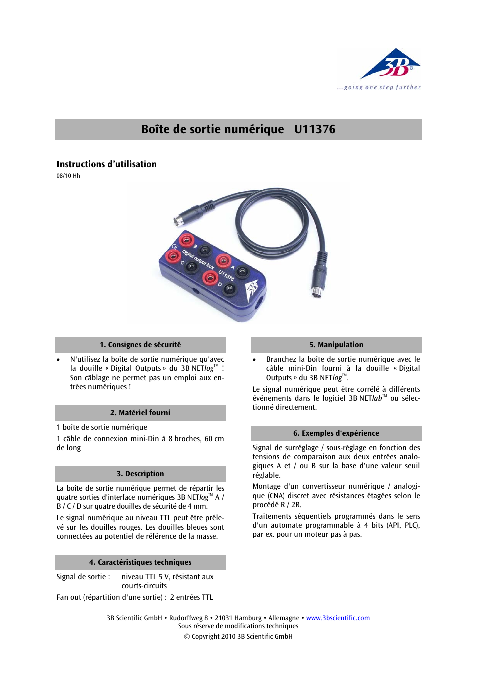 3b scientific, Physics | 3B Scientific Digital Output Box User Manual | Page 5 / 12