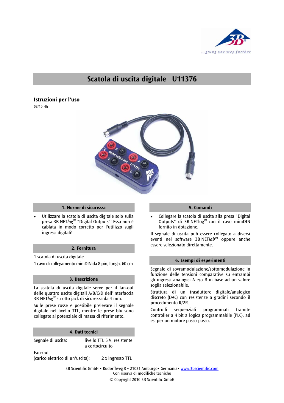 3b scientific, Physics | 3B Scientific Digital Output Box User Manual | Page 7 / 12