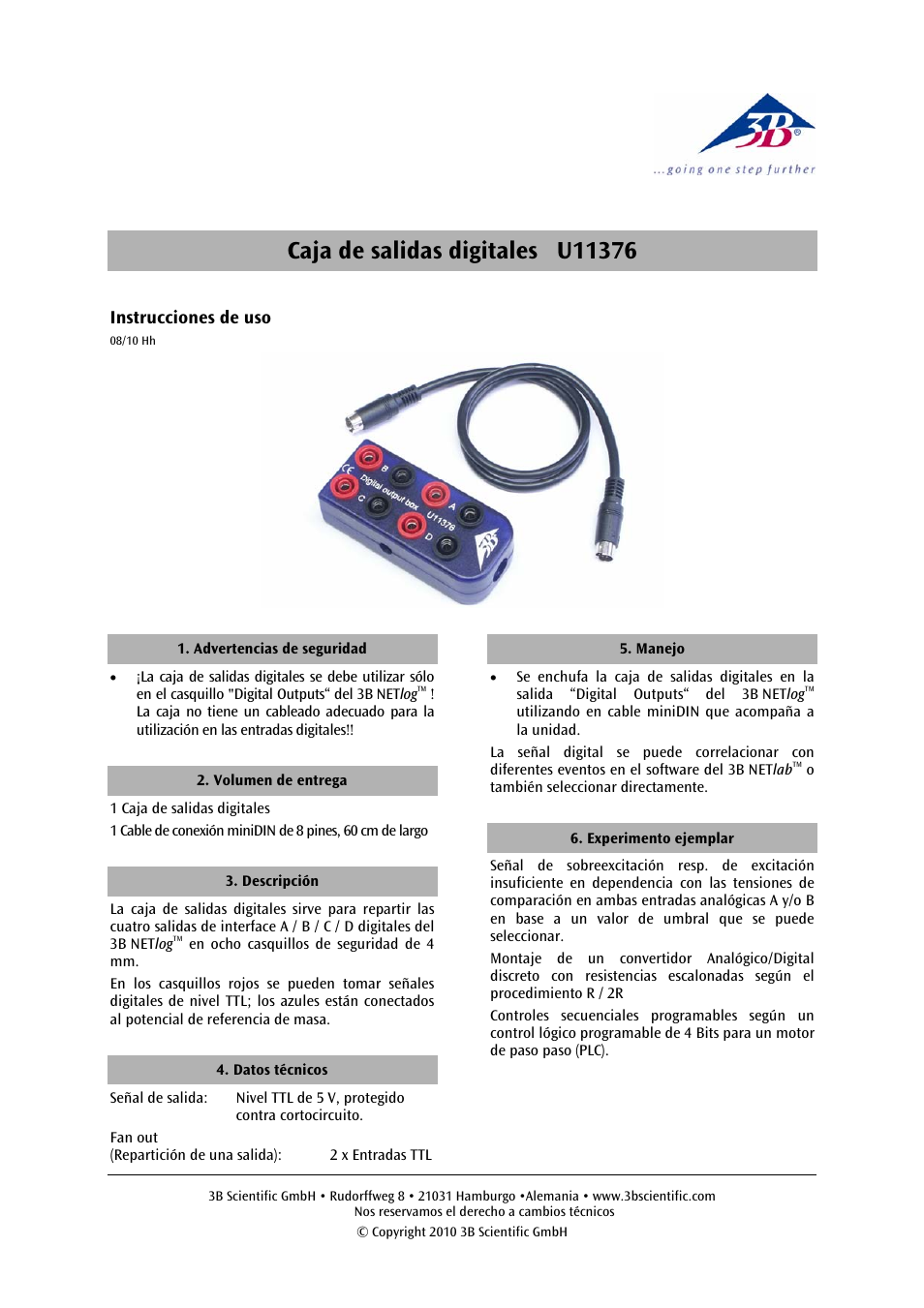 3b scientific, Physics | 3B Scientific Digital Output Box User Manual | Page 9 / 12