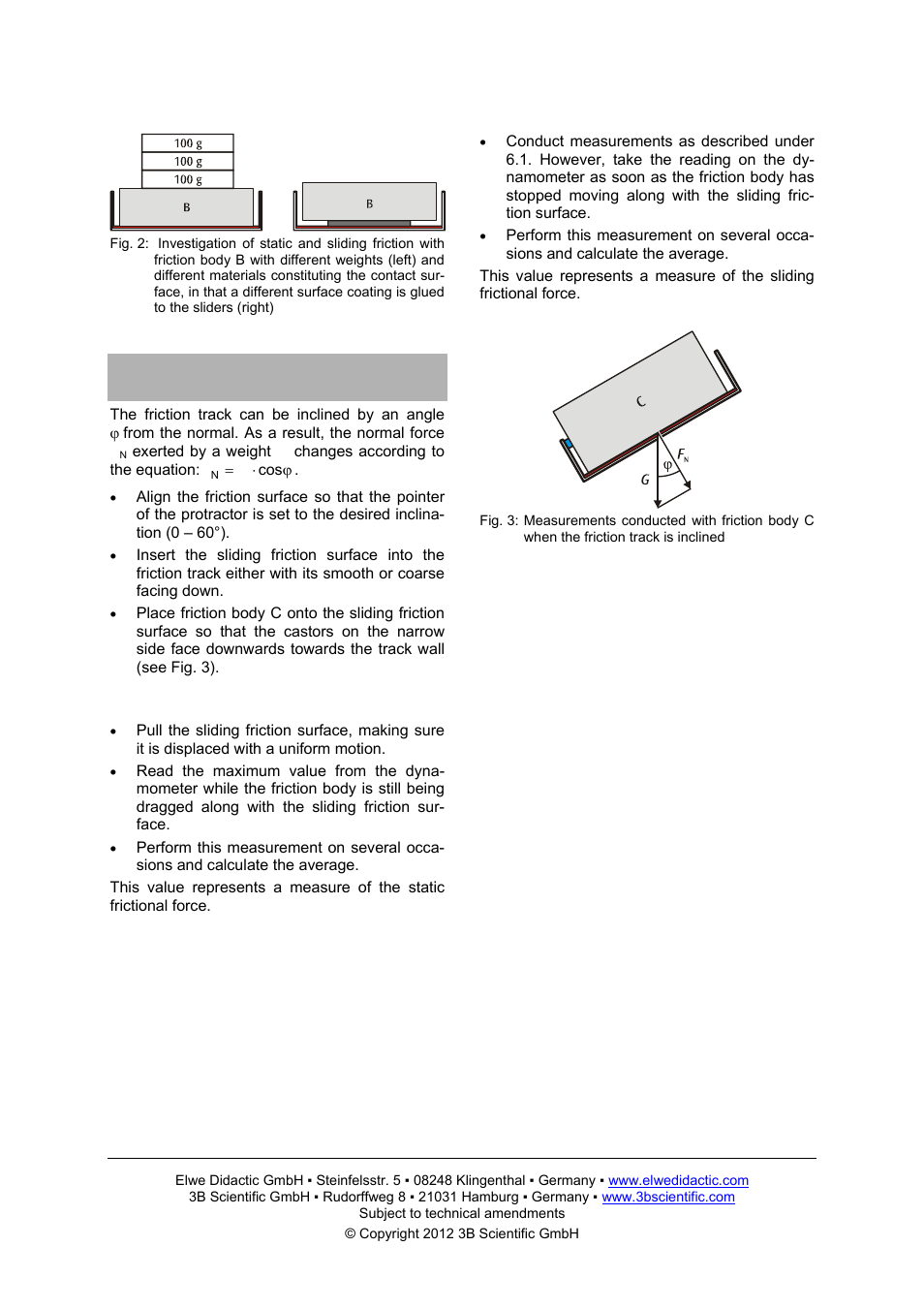 3B Scientific Friction Measuring Apparatus User Manual | Page 3 / 4