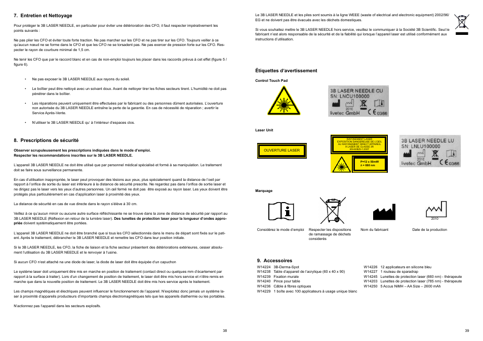 3B Scientific Light Therapy__3B LASER NEEDLE, red laser light, 12x660 nm User Manual | Page 21 / 45