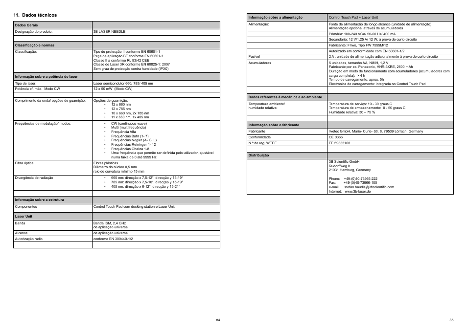 3B Scientific Light Therapy__3B LASER NEEDLE, red laser light, 12x660 nm User Manual | Page 44 / 45