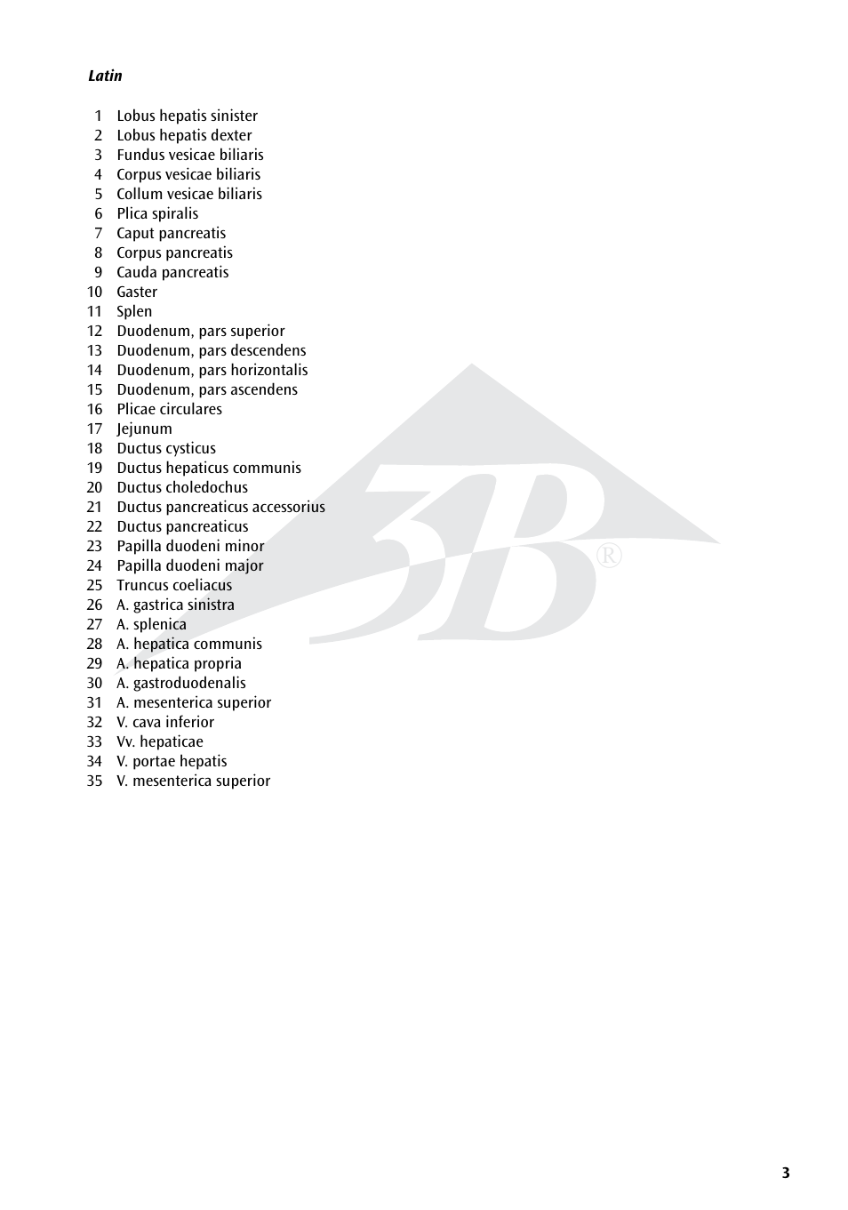3B Scientific Liver with Gall Bladder, Pancreas and Duodenum User Manual | Page 3 / 16