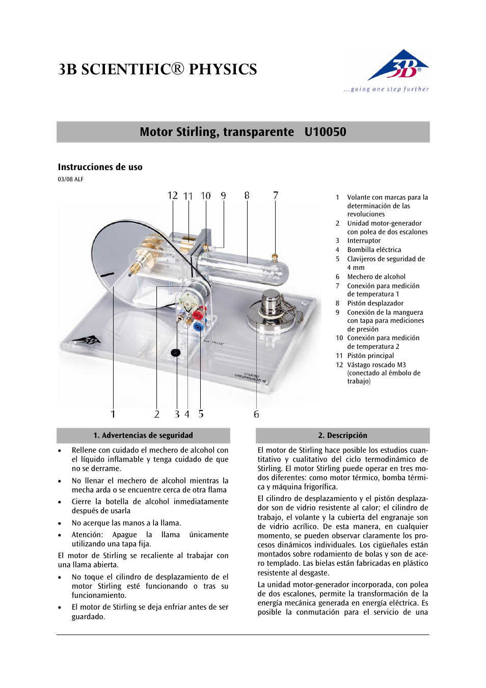 3b scientific® physics | 3B Scientific Stirling Engine G User Manual | Page 17 / 24