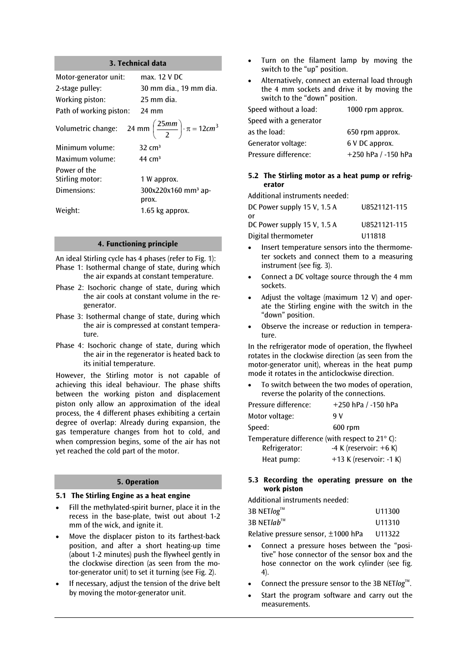 3B Scientific Stirling Engine G User Manual | Page 6 / 24