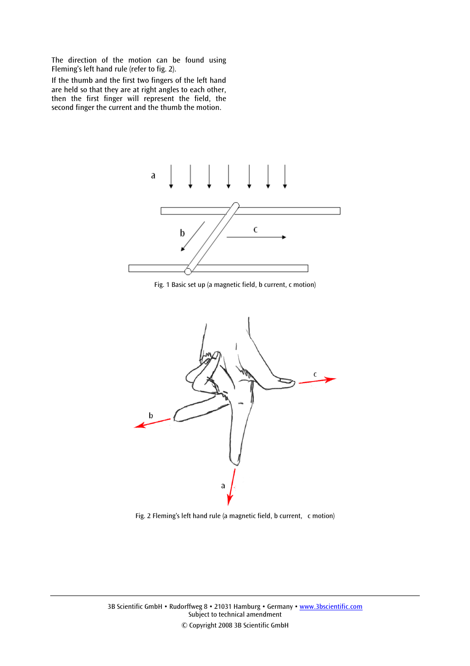 3B Scientific Force on a Conductor in a Magnetic Field User Manual | Page 2 / 2