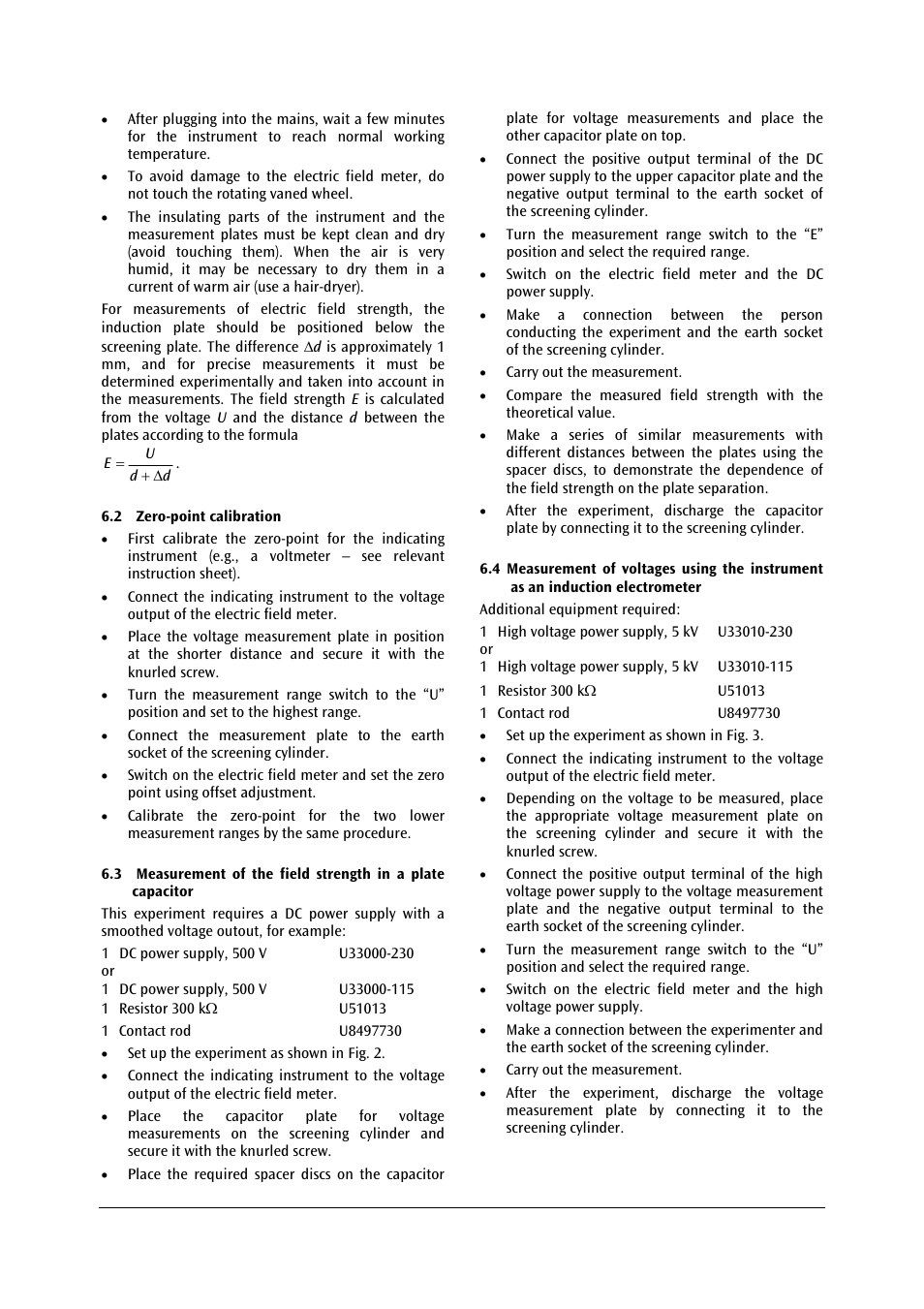 3B Scientific Electric Field Meter (115 V, 50__60 Hz) User Manual | Page 7 / 24