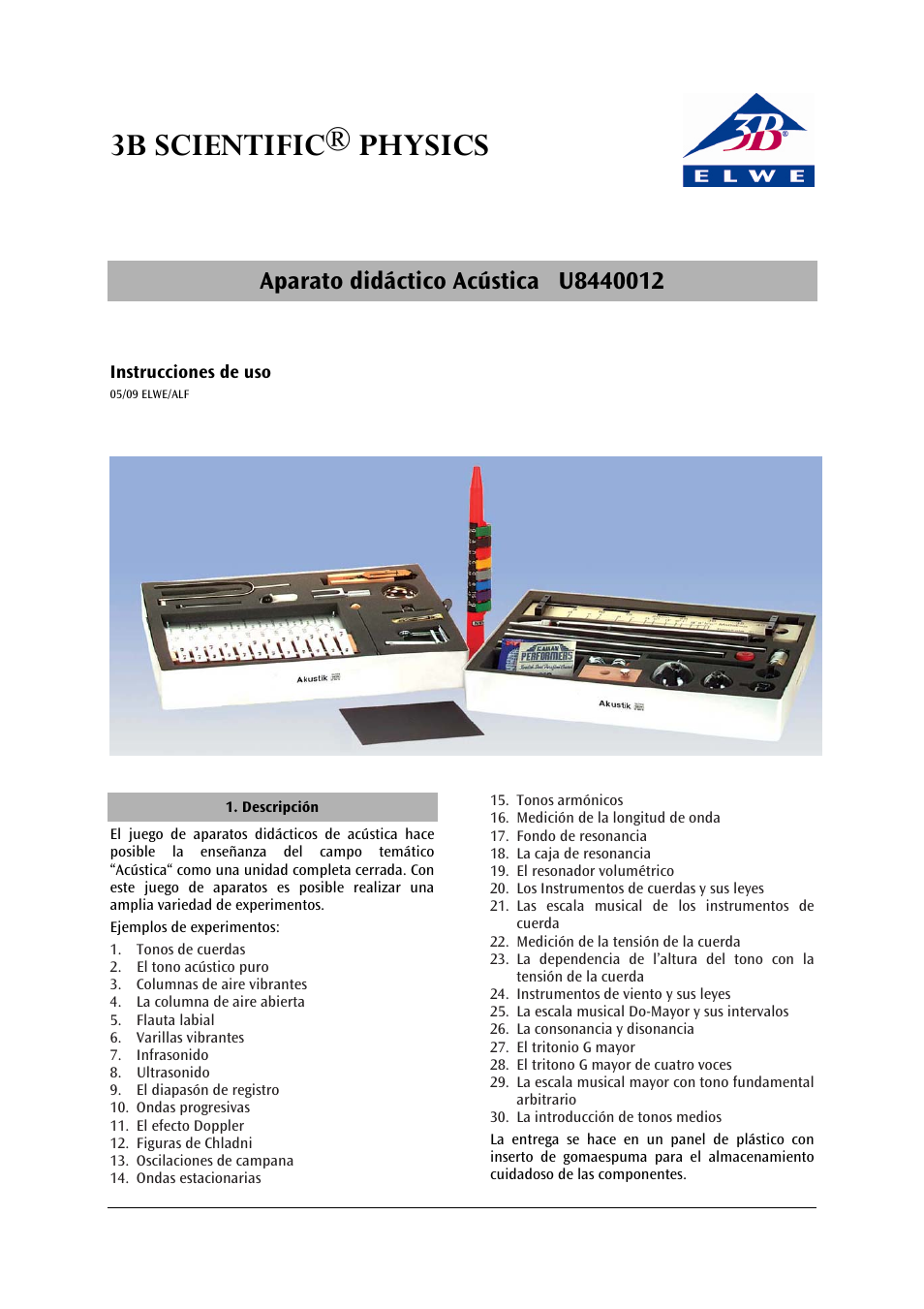 3b scientific® physics | 3B Scientific Acoustics Kit User Manual | Page 33 / 48