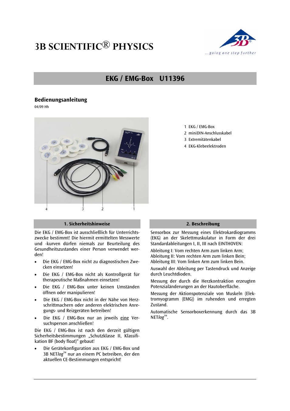 3B Scientific ECG__EMG Box User Manual | 24 pages
