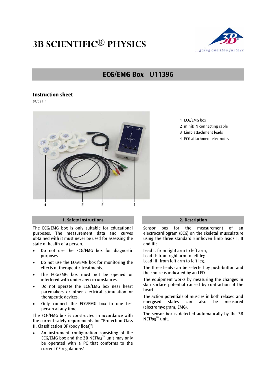 3b scientific® physics | 3B Scientific ECG__EMG Box User Manual | Page 5 / 24