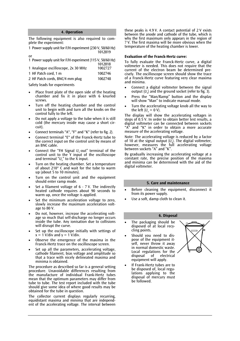 3B Scientific Premium Franck-Hertz Experiment Heater (230 V, 50__60 Hz) User Manual | Page 3 / 6
