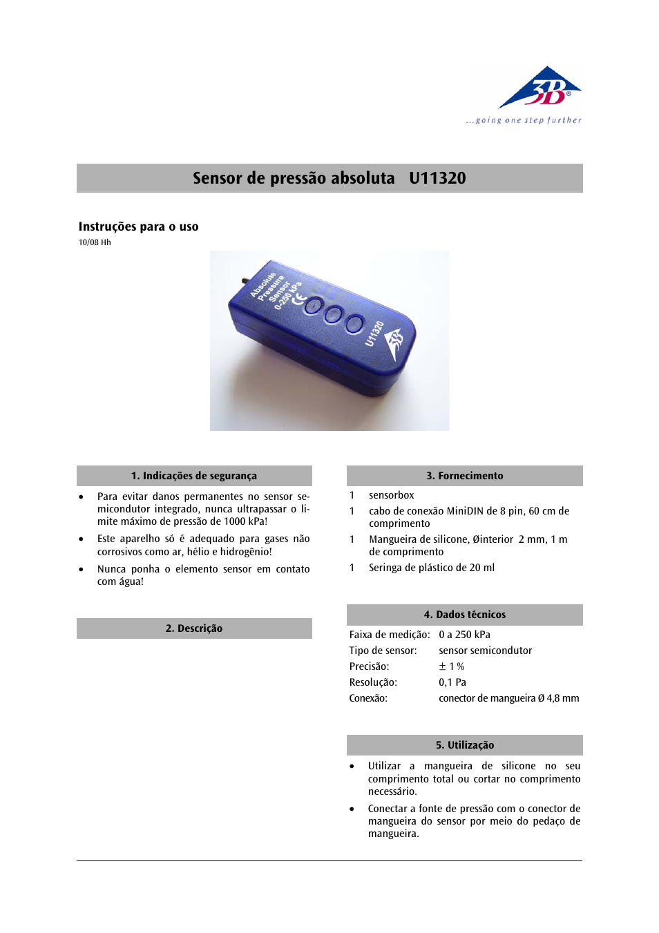 3b scientific, Physics | 3B Scientific Absolute Pressure Sensor, 2500 hPa User Manual | Page 11 / 12