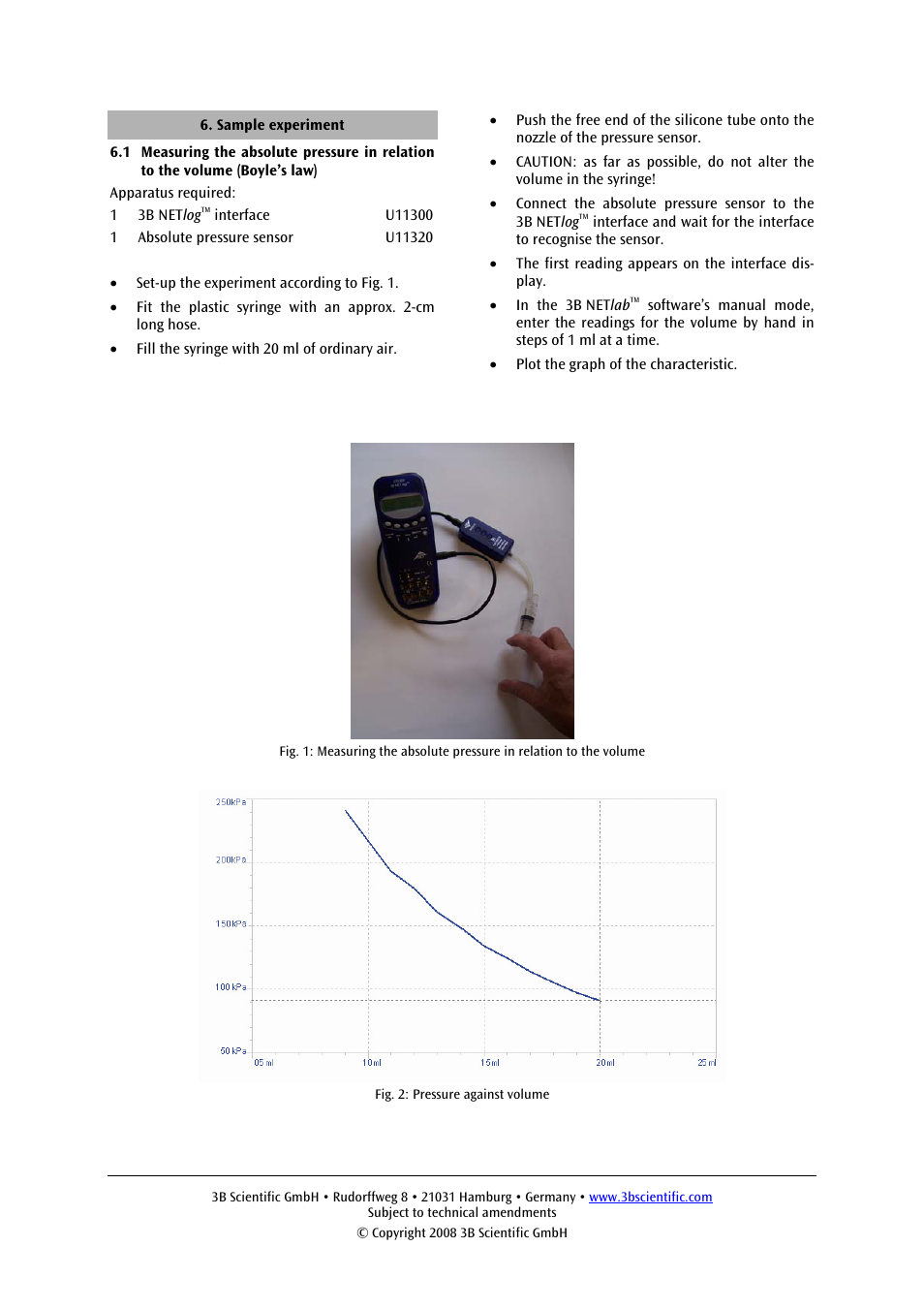 3B Scientific Absolute Pressure Sensor, 2500 hPa User Manual | Page 4 / 12