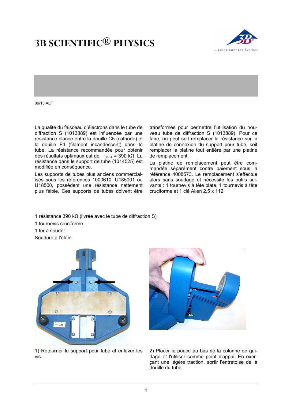 3b scientific® physics | 3B Scientific Teltron Electron Diffraction Tube S User Manual | Page 5 / 12