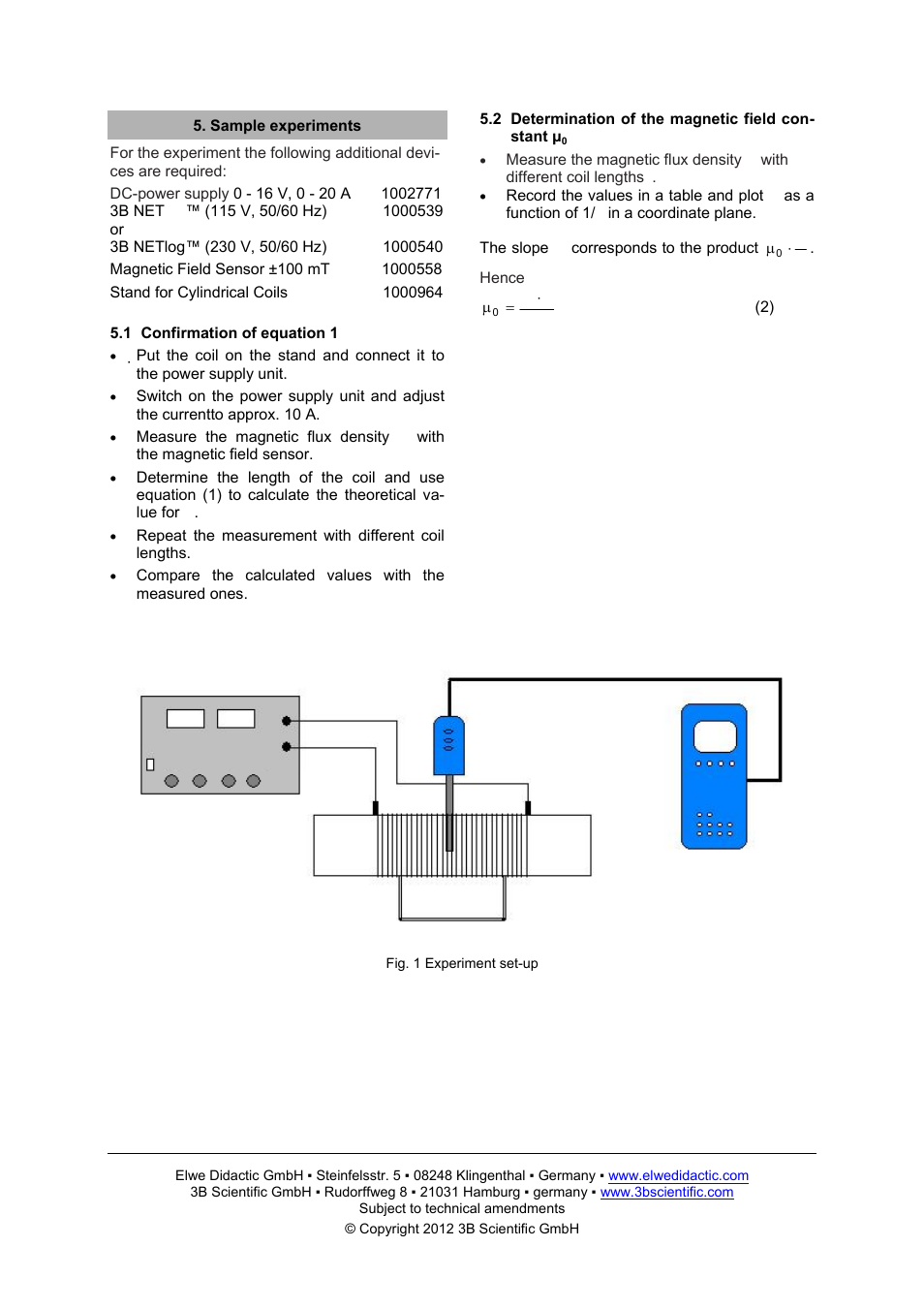 3B Scientific Coil with Variable Number of Turns per Unit Length User Manual | Page 2 / 2