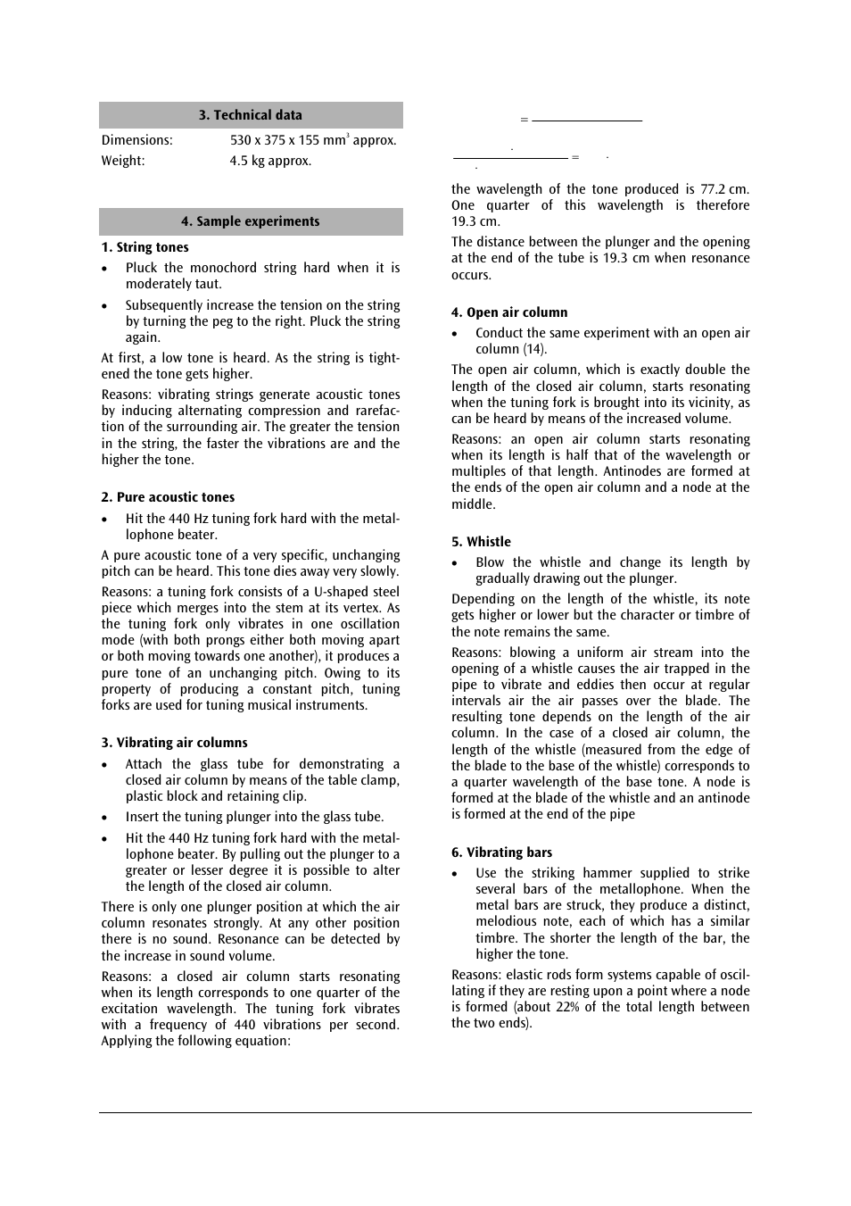 3B Scientific Acoustics Kit User Manual | Page 3 / 8