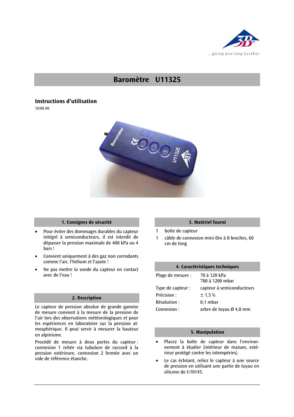 3b scientific, Physics | 3B Scientific Barometer User Manual | Page 5 / 12