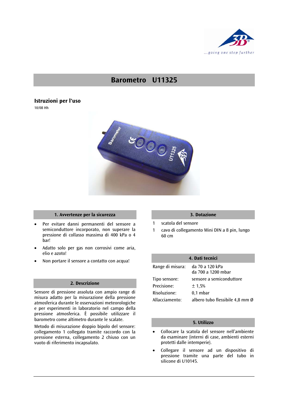 Fisica 3b scientific | 3B Scientific Barometer User Manual | Page 7 / 12