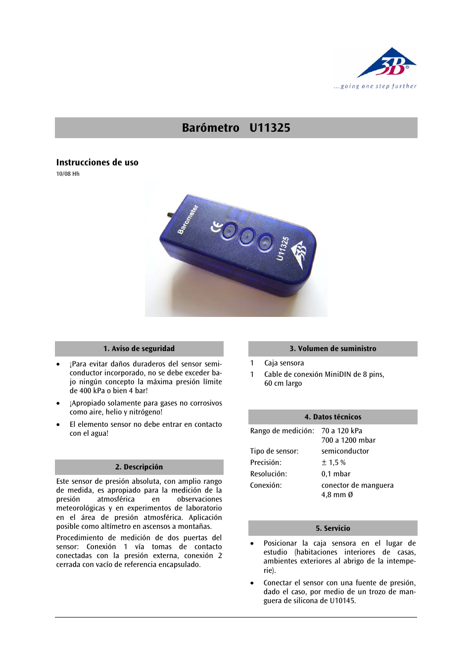 3b scientific, Physics | 3B Scientific Barometer User Manual | Page 9 / 12