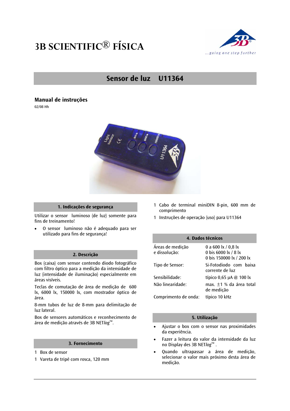 3b scientific® física | 3B Scientific Light Sensor User Manual | Page 11 / 12