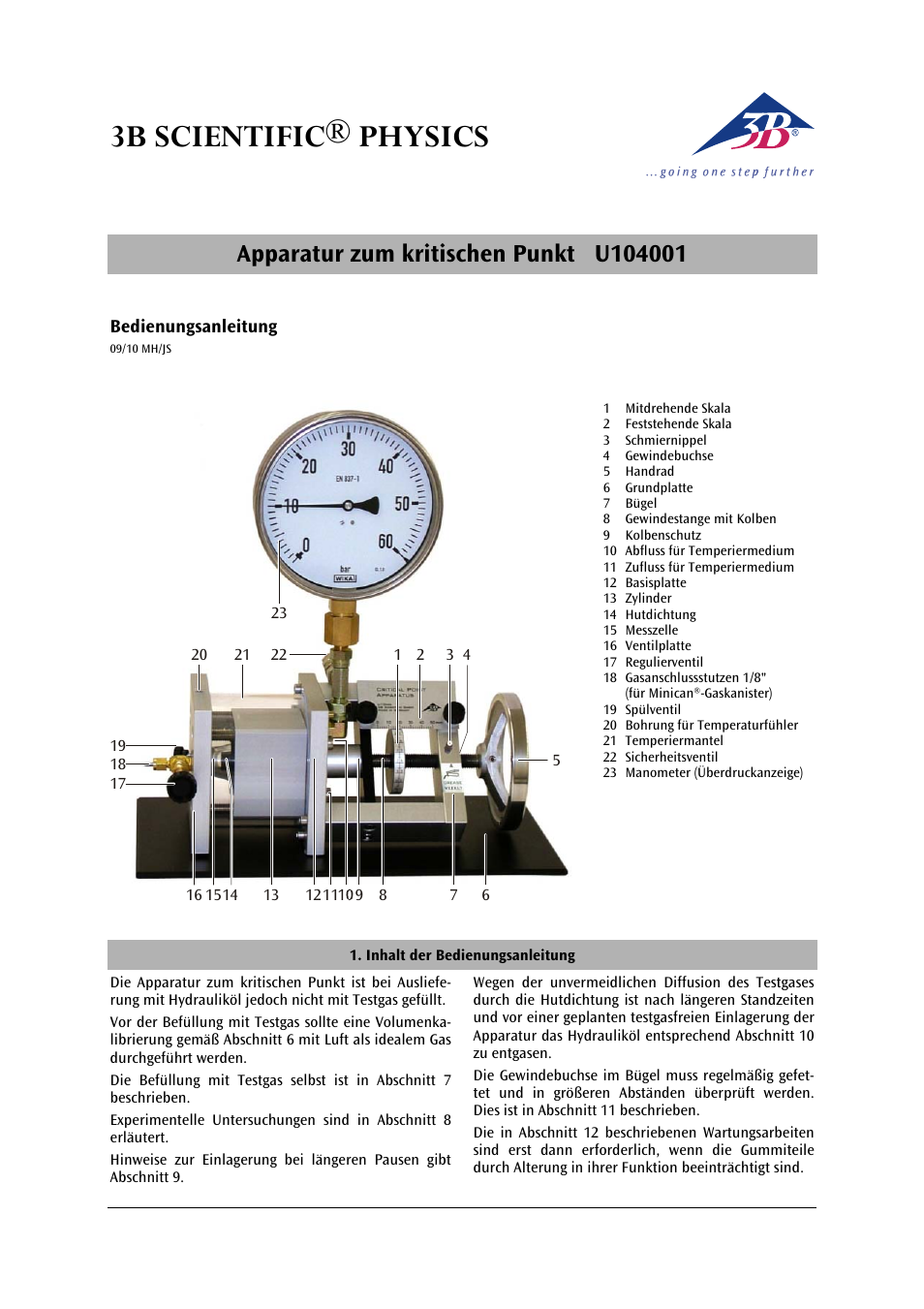 3B Scientific Critical Point Apparatus User Manual | 84 pages