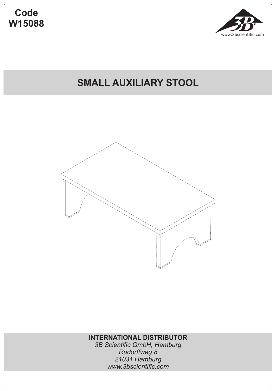 3B Scientific Auxiliary Stool For Schliephake Chair User Manual | 2 pages