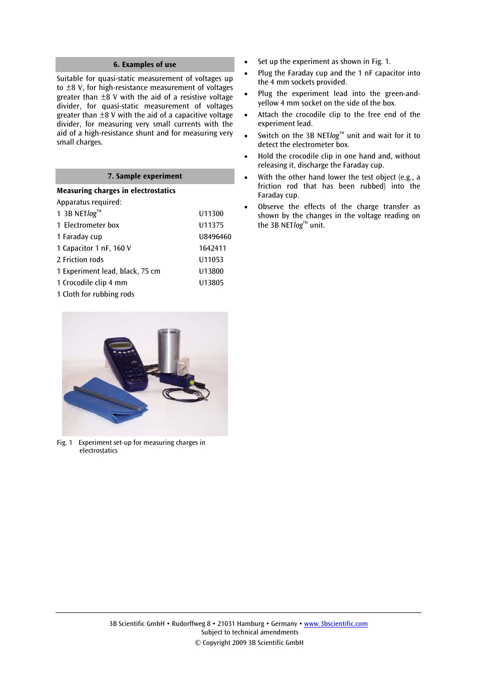 3B Scientific Electrometer Box User Manual | Page 4 / 12