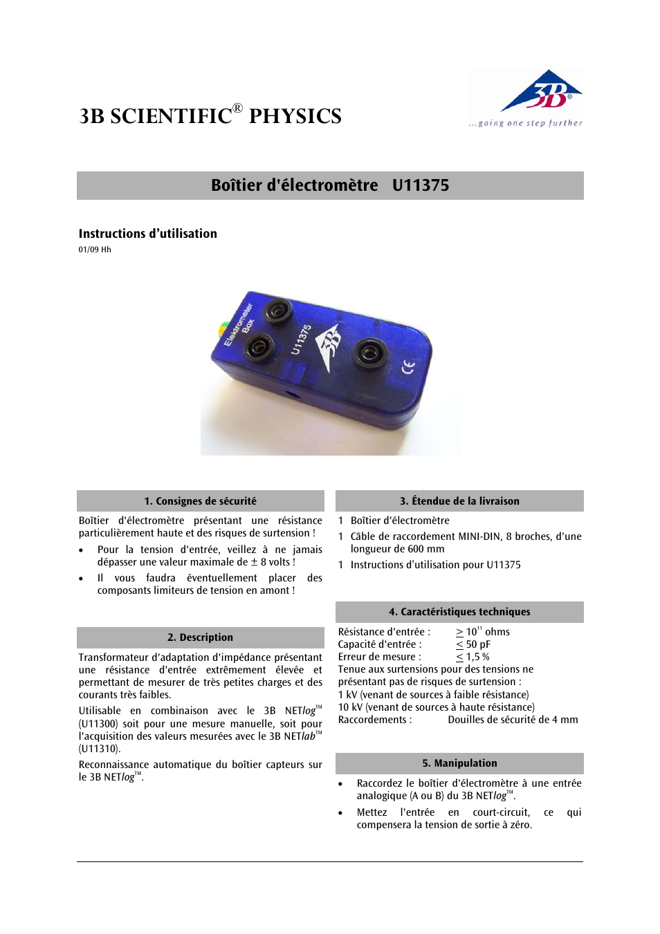 3b scientific, Physics | 3B Scientific Electrometer Box User Manual | Page 5 / 12