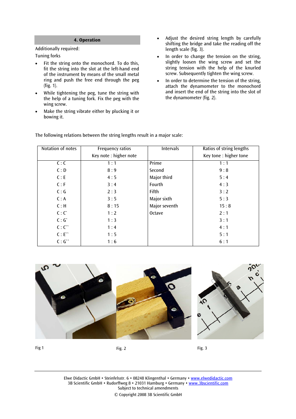 3B Scientific Monochord User Manual | Page 4 / 12