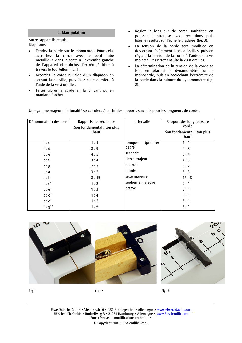3B Scientific Monochord User Manual | Page 6 / 12
