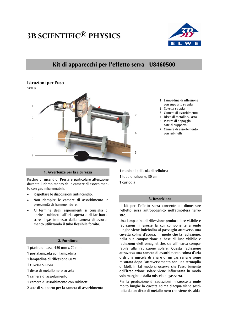 3b scientific® physics | 3B Scientific Greenhouse Effect Kit (115 V, 50__60 Hz) User Manual | Page 10 / 18