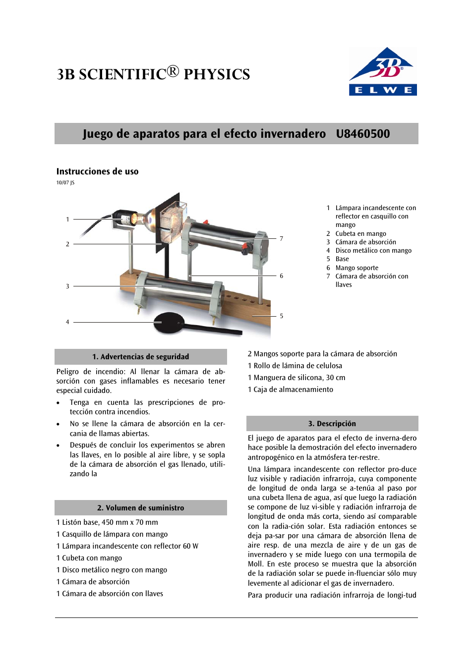 3b scientific® physics | 3B Scientific Greenhouse Effect Kit (115 V, 50__60 Hz) User Manual | Page 13 / 18