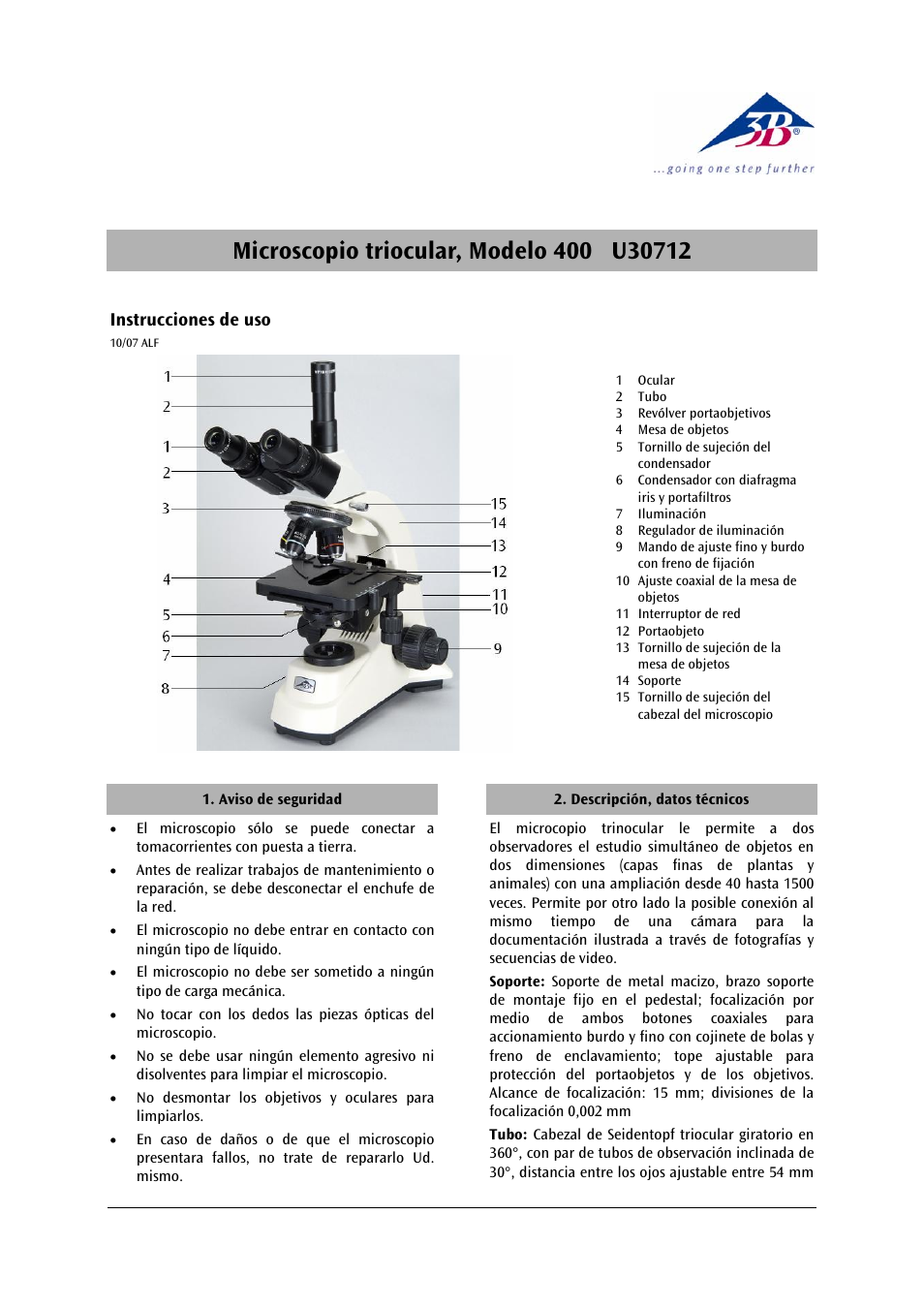 3b scientific, Physics | 3B Scientific Trinocular Microscope Model 400 User Manual | Page 13 / 18