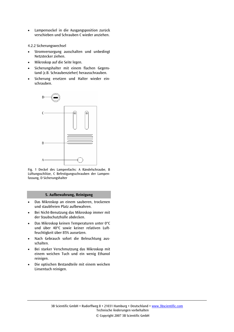 3B Scientific Trinocular Microscope Model 400 User Manual | Page 3 / 18