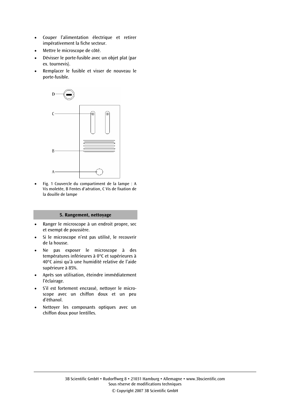 3B Scientific Trinocular Microscope Model 400 User Manual | Page 9 / 18