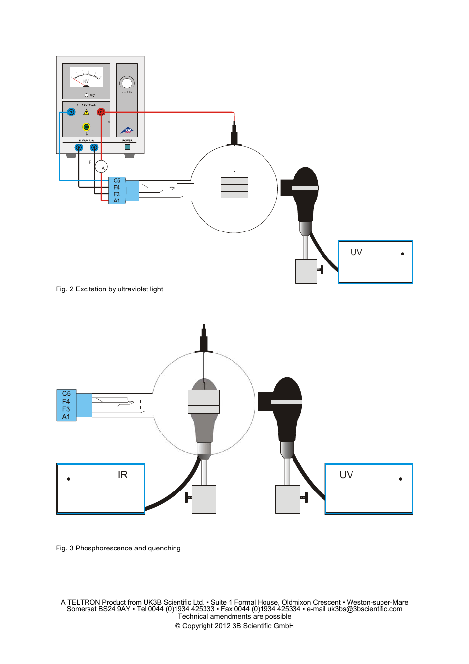 Ir uv | 3B Scientific Teltron Luminescence Tube S User Manual | Page 4 / 4