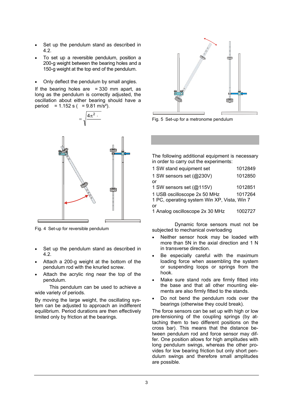 3B Scientific SW Physical Pendulum Set User Manual | Page 3 / 4
