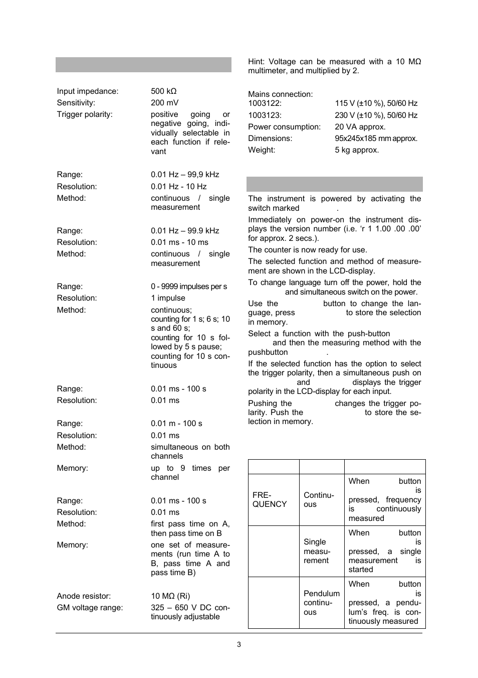 3B Scientific Digital Counter with Interface (230 V, 50__60 Hz) User Manual | Page 3 / 8