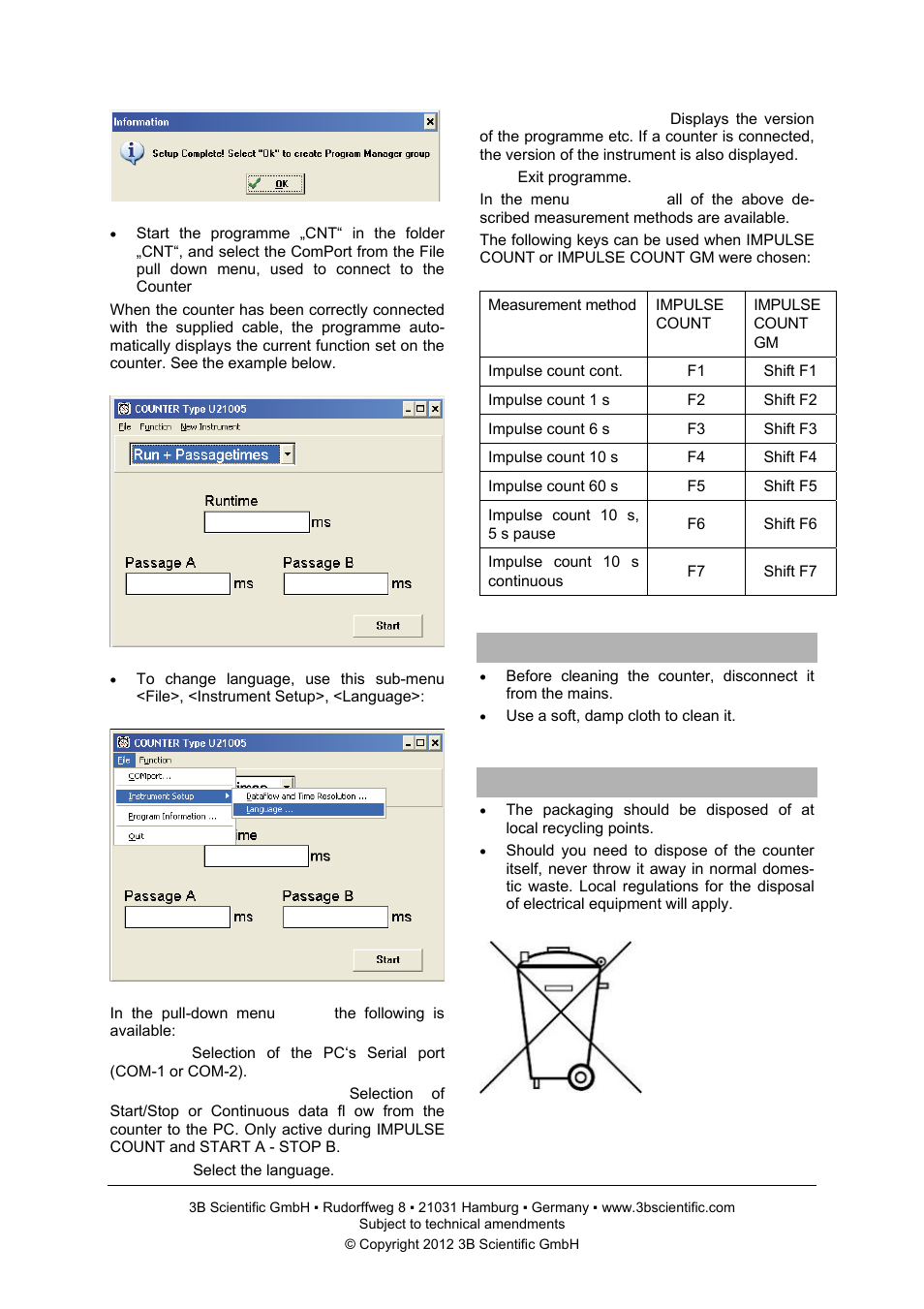 3B Scientific Digital Counter with Interface (230 V, 50__60 Hz) User Manual | Page 7 / 8