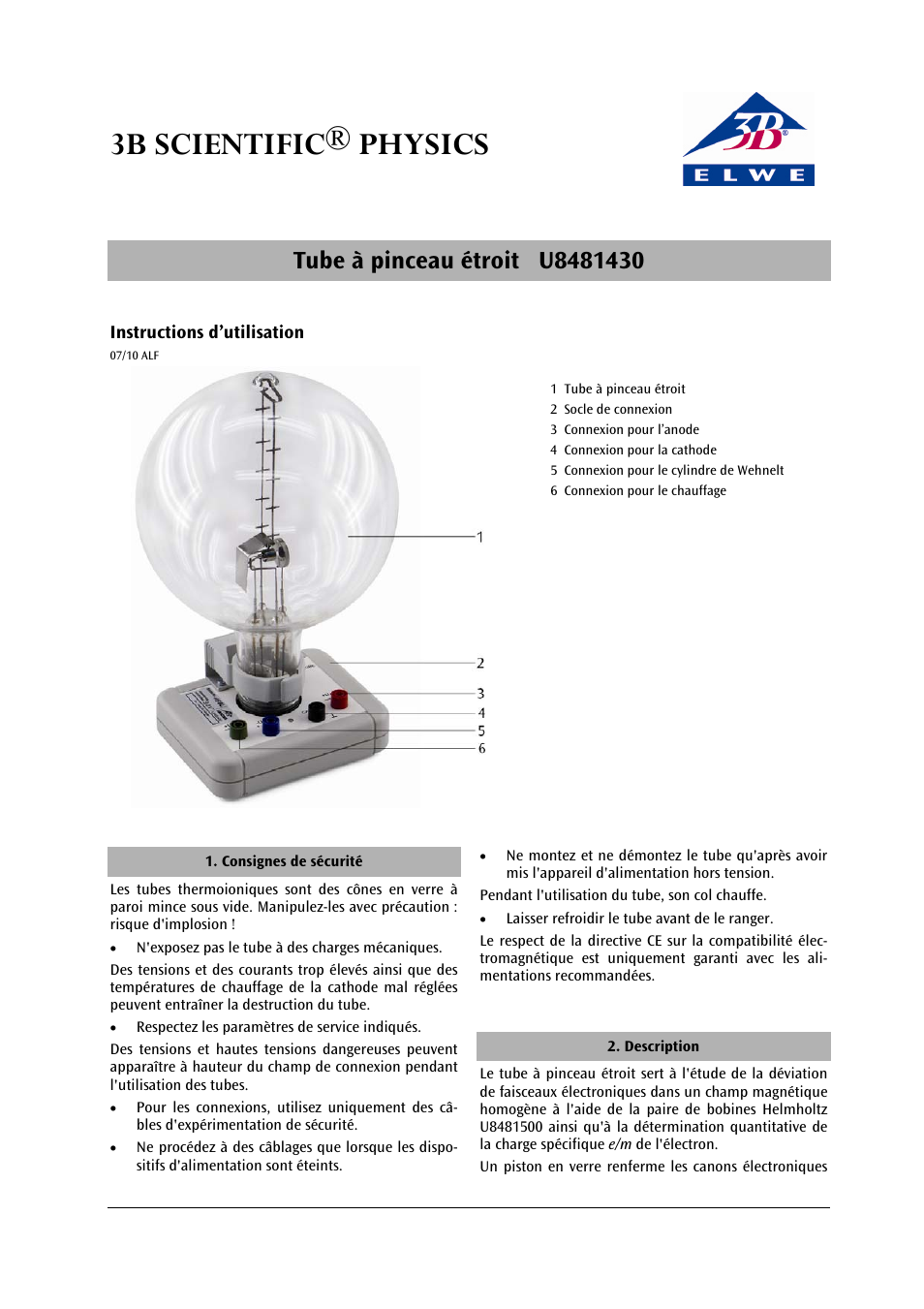 3b scientific® physics | 3B Scientific Fine Beam Tube T User Manual | Page 13 / 36