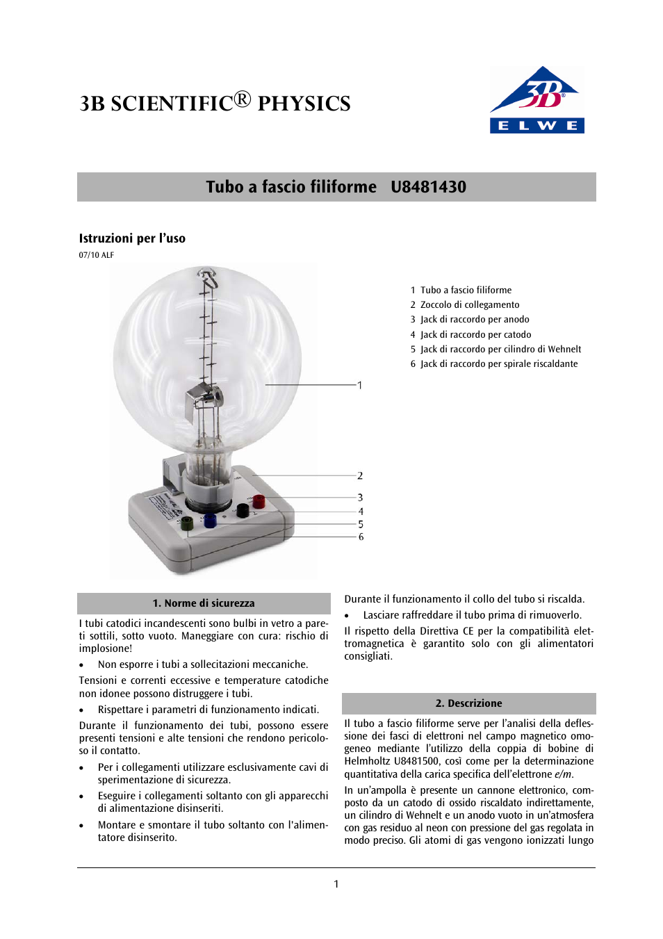 3b scientific® physics | 3B Scientific Fine Beam Tube T User Manual | Page 19 / 36