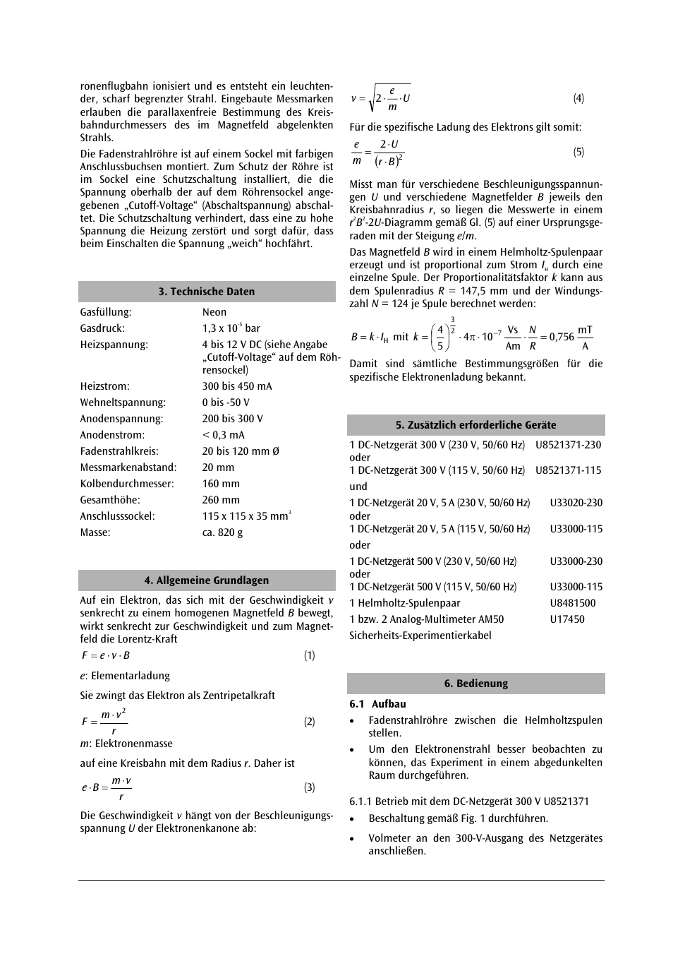 3B Scientific Fine Beam Tube T User Manual | Page 2 / 36