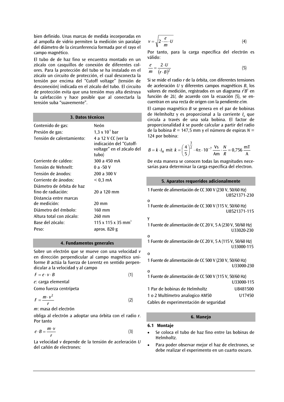3B Scientific Fine Beam Tube T User Manual | Page 26 / 36