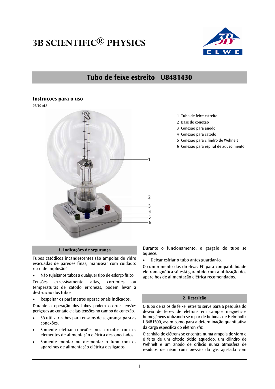 3b scientific® physics | 3B Scientific Fine Beam Tube T User Manual | Page 31 / 36
