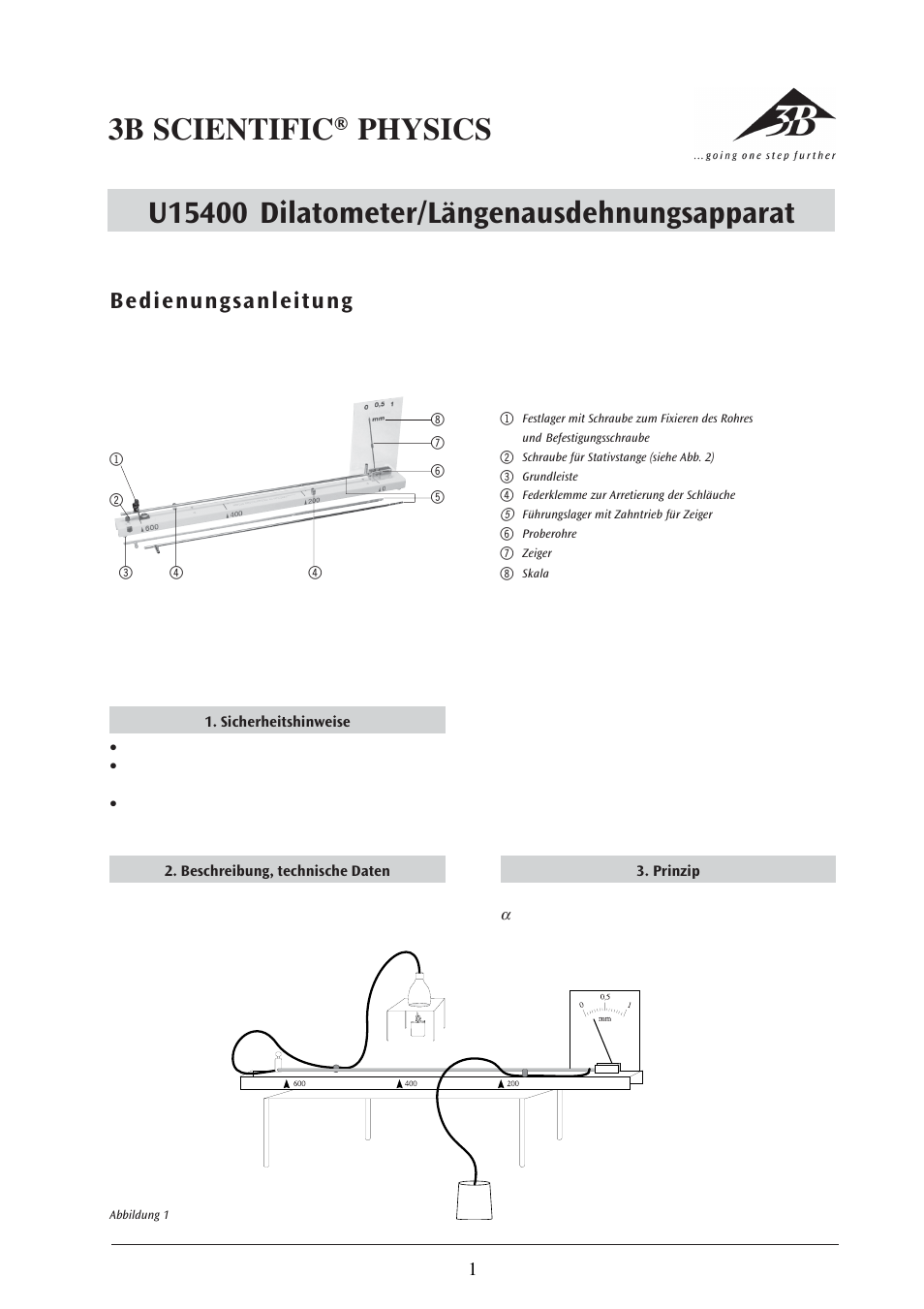 3B Scientific Thermal Expansion Apparatus D User Manual | 12 pages